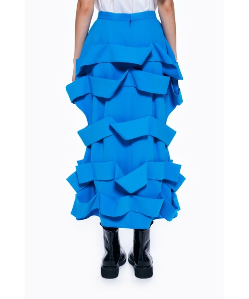 ENFOLD(エンフォルド)の「ポリエステルダブルクロス Weavingスカート(スカート・レディース・ブラック/ブルー系その他・36/38)」の7枚目の写真