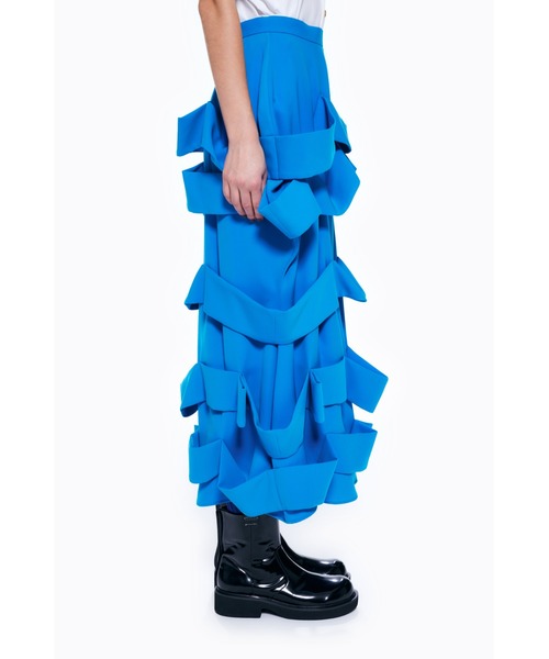 ENFOLD(エンフォルド)の「ポリエステルダブルクロス Weavingスカート(スカート・レディース・ブラック/ブルー系その他・36/38)」の6枚目の写真