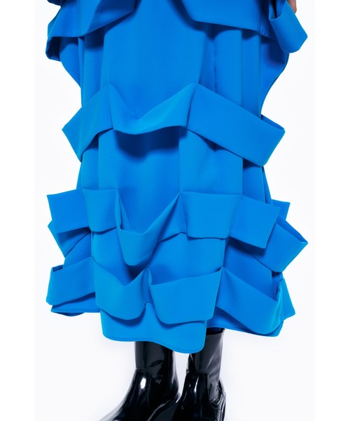 ENFOLD(エンフォルド)の「ポリエステルダブルクロス Weavingスカート(スカート・レディース・ブラック/ブルー系その他・36/38)」の3枚目の写真