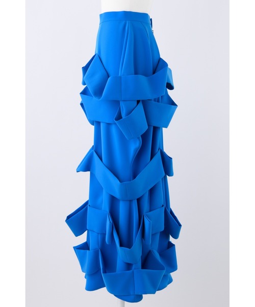 ENFOLD(エンフォルド)の「ポリエステルダブルクロス Weavingスカート(スカート・レディース・ブラック/ブルー系その他・36/38)」の14枚目の写真