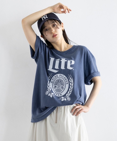 GOOD ROCK SPEED(グッドロックスピード)の「GOOD ROCK SPEED/BEERプリントTシャツ(Tシャツ/カットソー・レディース・オフホワイト/その他4/その他13/ネイビー・FREE)」の3枚目の写真