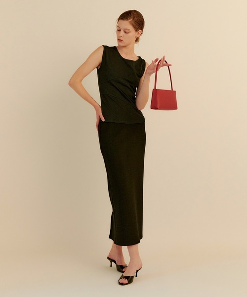 kiehtova（キエトヴァ）の「【kiehtova】BREEZE COTTON BLOCKING TANK TOPS/ブリーズ コットン ブロッキング タンク KTWR37（タンクトップ・レディース・ブラック/ホワイト・FREE）」の6枚目の写真