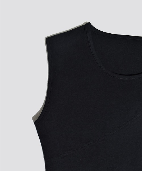 kiehtova（キエトヴァ）の「【kiehtova】BREEZE COTTON BLOCKING TANK TOPS/ブリーズ コットン ブロッキング タンク KTWR37（タンクトップ・レディース・ブラック/ホワイト・FREE）」の9枚目の写真