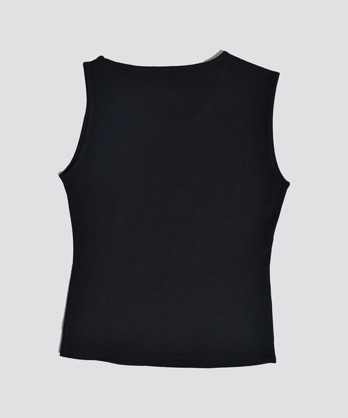kiehtova（キエトヴァ）の「【kiehtova】BREEZE COTTON BLOCKING TANK TOPS/ブリーズ コットン ブロッキング タンク KTWR37（タンクトップ・レディース・ブラック/ホワイト・FREE）」の8枚目の写真