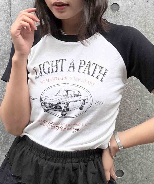 AS KNOW AS plus(アズノゥアズプラス)の「●ドロスト付きリブラグラン半袖Tシャツ(Tシャツ/カットソー・レディース・ブラウン/レッド/ブラック/ブラック系/ネイビー系/ブラウン系・FREE)」の10枚目の写真
