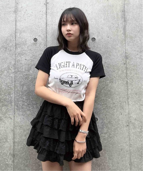 AS KNOW AS plus(アズノゥアズプラス)の「●ドロスト付きリブラグラン半袖Tシャツ(Tシャツ/カットソー・レディース・ブラウン/レッド/ブラック/ブラック系/ネイビー系/ブラウン系・FREE)」の9枚目の写真
