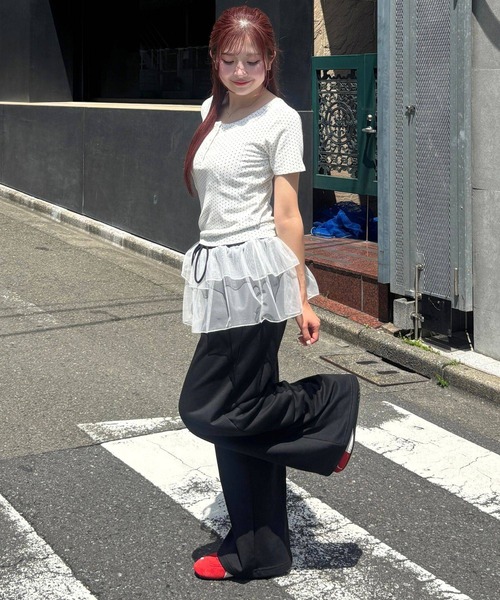 3.3 Field Trip (3.3フィールドトリップ)の「3.3 Field Trip/レース付きスウェットパンツ(スウェットパンツ・レディース・ブラック/グレー・FREE)」の4枚目の写真