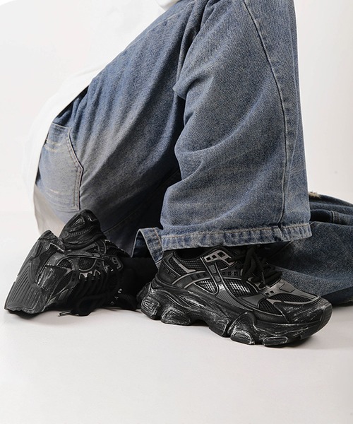 shoes365（シューズスリーシックスファイヴ）の「脚長ダッドスニーカー（スニーカー・メンズ・オフホワイト/ブラック/ホワイト・24.5cm/25.5cm/26.5cm/25.0cm/26.0cm/27.0cm）」の3枚目の写真