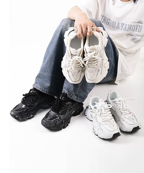 shoes365（シューズスリーシックスファイヴ）の「脚長ダッドスニーカー（スニーカー・メンズ・オフホワイト/ブラック/ホワイト・24.5cm/25.5cm/26.5cm/25.0cm/26.0cm/27.0cm）」の18枚目の写真