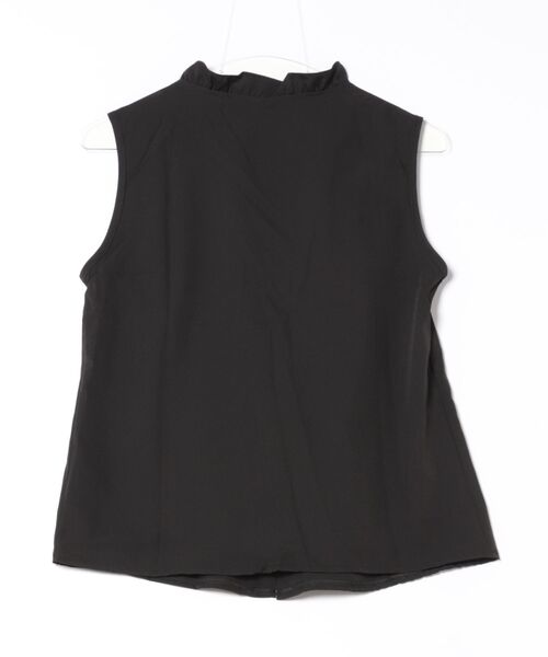 BLANC FICELLE(ブランフィセル)の「フリルネック ノースリーブ(タンクトップ・レディース・ブラック/ホワイト・M/L/XL)」の3枚目の写真