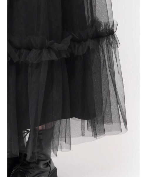 jouetie（ジュエティ）の「チュールリボンロングスカート（スカート・レディース・ブラック/オフホワイト・MEDIUM）」の20枚目の写真