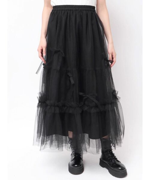 セール】チュールリボンロングスカート（スカート）｜jouetie