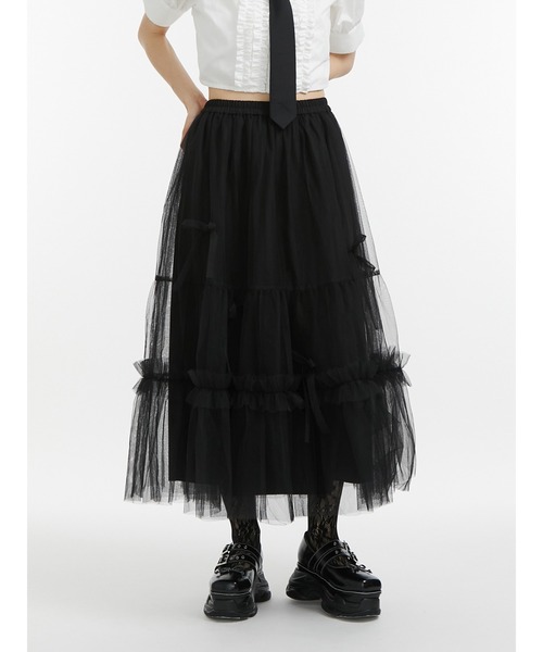 セール】チュールリボンロングスカート（スカート）｜jouetie