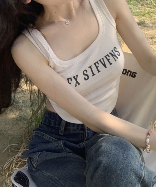 SPIGA(スピーガ)の「ロゴプリントリブタンクトップ(タンクトップ・レディース・ホワイト・MEDIUM/LARGE/X-LARGE)」の6枚目の写真