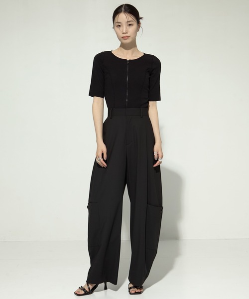 STUDIOUS（ステュディオス）の「【STUDIOUS/ステュディオス】Barrel Leg Cargo Trousers/バレルレッグカーゴトラウザー（スラックス・レディース・ダークグレー/ブラック・1/2）」の15枚目の写真