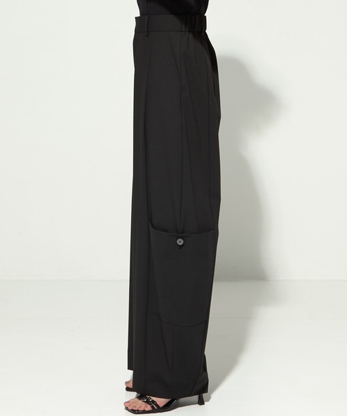 STUDIOUS（ステュディオス）の「【STUDIOUS/ステュディオス】Barrel Leg Cargo Trousers/バレルレッグカーゴトラウザー（スラックス・レディース・ダークグレー/ブラック・1/2）」の11枚目の写真