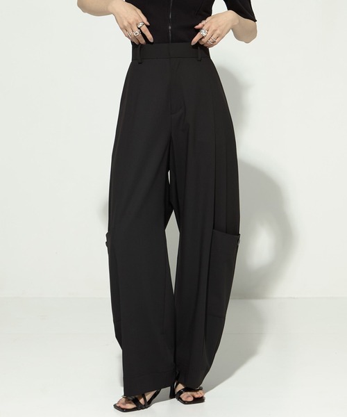 STUDIOUS（ステュディオス）の「【STUDIOUS/ステュディオス】Barrel Leg Cargo Trousers/バレルレッグカーゴトラウザー（スラックス・レディース・ダークグレー/ブラック・1/2）」の21枚目の写真