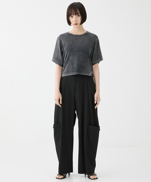 STUDIOUS（ステュディオス）の「【STUDIOUS/ステュディオス】Barrel Leg Cargo Trousers/バレルレッグカーゴトラウザー（スラックス・レディース・ダークグレー/ブラック・1/2）」の19枚目の写真