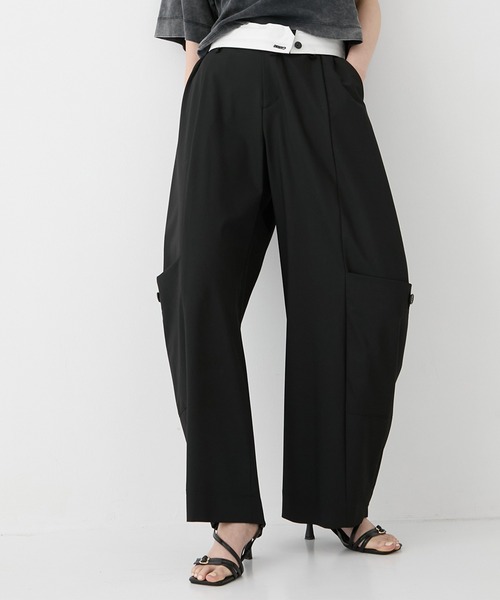 STUDIOUS（ステュディオス）の「【STUDIOUS/ステュディオス】Barrel Leg Cargo Trousers/バレルレッグカーゴトラウザー（スラックス・レディース・ダークグレー/ブラック・1/2）」の20枚目の写真