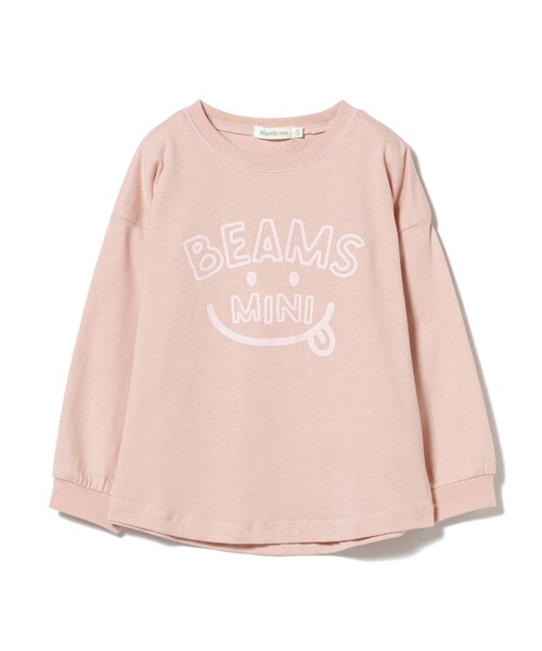 BEAMS mini（ビームスミニ）の「スマイルロゴ ビッグ ロングスリーブ Tシャツ 2025FW（90～140cm）（Tシャツ/カットソー・キッズ・ホワイト系その他5/オリーブ/クリーム/ピンク・90/110/140/100/120/130）」の4枚目の写真