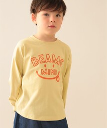 BEAMS mini | スマイルロゴ ビッグ ロングスリーブ Tシャツ 2025FW（90～140cm）(Tシャツ/カットソー)