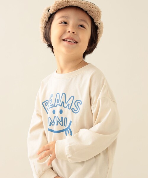 BEAMS mini（ビームスミニ）の「スマイルロゴ ビッグ ロングスリーブ Tシャツ 2025FW（90～140cm）（Tシャツ/カットソー・キッズ・ホワイト系その他5/オリーブ/クリーム/ピンク・90/110/140/100/120/130）」の16枚目の写真