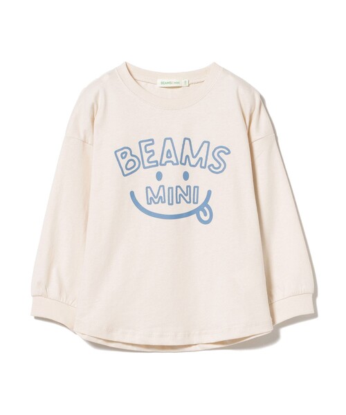 BEAMS mini（ビームスミニ）の「スマイルロゴ ビッグ ロングスリーブ Tシャツ 2025FW（90～140cm）（Tシャツ/カットソー・キッズ・ホワイト系その他5/オリーブ/クリーム/ピンク・90/110/140/100/120/130）」の18枚目の写真