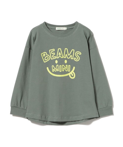 BEAMS mini（ビームスミニ）の「スマイルロゴ ビッグ ロングスリーブ Tシャツ 2025FW（90～140cm）（Tシャツ/カットソー・キッズ・ホワイト系その他5/オリーブ/クリーム/ピンク・90/110/140/100/120/130）」の6枚目の写真