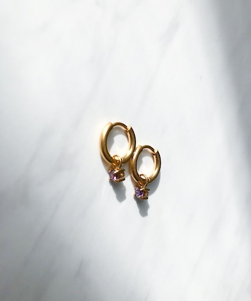 セール】2WAYビジューチャームフープピアス（ピアス（両耳用