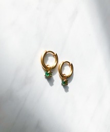 2WAYビジューチャームフープピアス