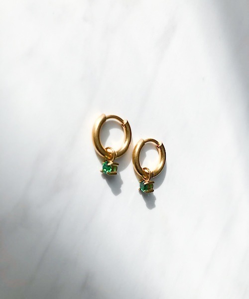 セール】2WAYビジューチャームフープピアス（ピアス（両耳用