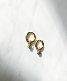 2WAYビジューチャームフープピアス