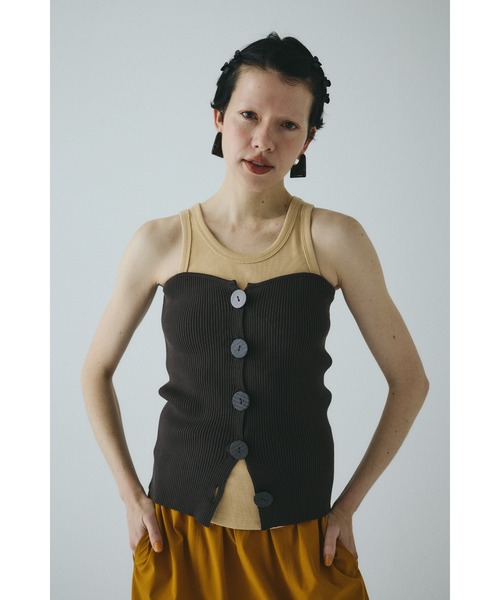 ニット セーター Front button knit bustier　　フロントボタンニットビスチェ レディース Front button knit bustier フロントボタンニットビスチェ
