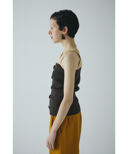 Front button knit bustier フロントボタンニットビスチェ