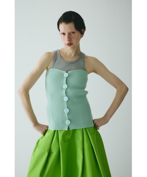Front button knit bustier フロントボタンニットビスチェ
