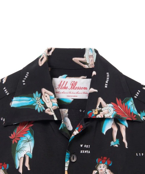 aloha blossom（アロハブロッサム）の「HULA GIRL SH（シャツ/ブラウス・メンズ・ブラック・42/44）」の3枚目の写真