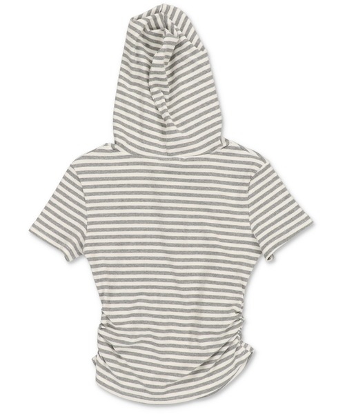 SPINNS（スピンズ）の「半袖パーカーカットソー/ボーダー/ヘンリーネック/ウィッシュコア（Tシャツ/カットソー・レディース・ブラック/チャコールグレー×ブラック/グレー・ONESIZE）」の20枚目の写真