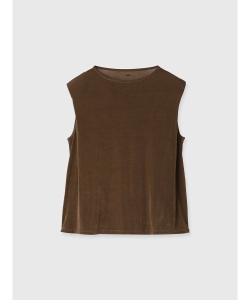セール】アセテートノースリーブカットトップス（Tシャツ/カットソー