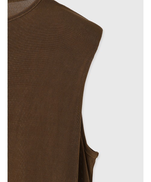 セール】アセテートノースリーブカットトップス（Tシャツ/カットソー