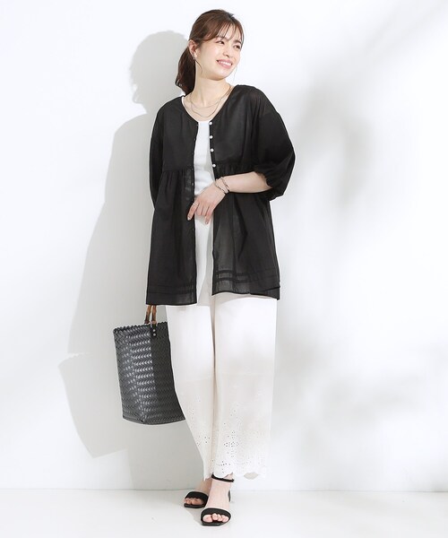 SHOO・LA・RUE(シューラルー)の「【S-LL】一枚で着映え バルーンスリーブブラウス(シャツ/ブラウス・レディース・オレンジ/ブラック/ブルー系その他・01/03/04/02)」の10枚目の写真