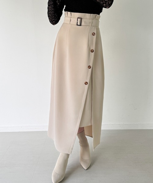 junoah(ジュノア)の「薄手スリットロングスカート(スカート・レディース・ブラック/アイボリー/チャコール・MEDIUM/SMALL/LARGE)」の12枚目の写真
