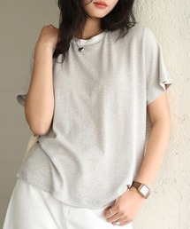 【通気性・吸湿性あり】半袖 バイカラー 配色 サマーニット Tシャツ レディース