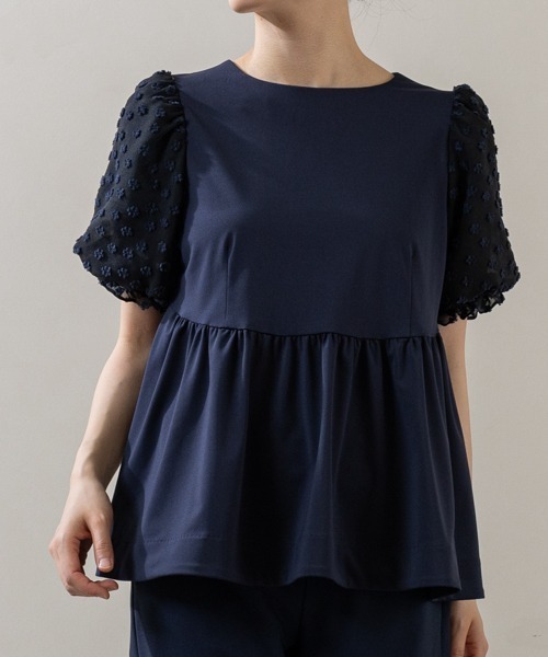 Sono(ソーノ)の「【SONO/ソーノ】【Summer Stretch】パフィブロッサムチュニックPO(Tシャツ/カットソー・レディース・ネイビー/ホワイト/ブラック・F)」の3枚目の写真