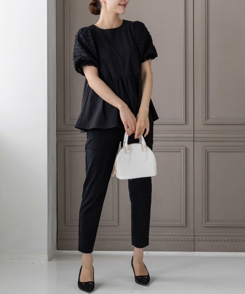 Sono(ソーノ)の「【SONO/ソーノ】【Summer Stretch】パフィブロッサムチュニックPO(Tシャツ/カットソー・レディース・ネイビー/ホワイト/ブラック・F)」の8枚目の写真
