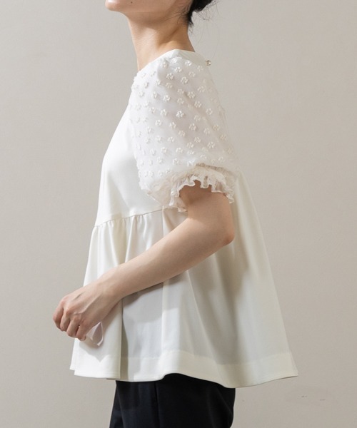 Sono(ソーノ)の「【SONO/ソーノ】【Summer Stretch】パフィブロッサムチュニックPO(Tシャツ/カットソー・レディース・ネイビー/ホワイト/ブラック・F)」の9枚目の写真