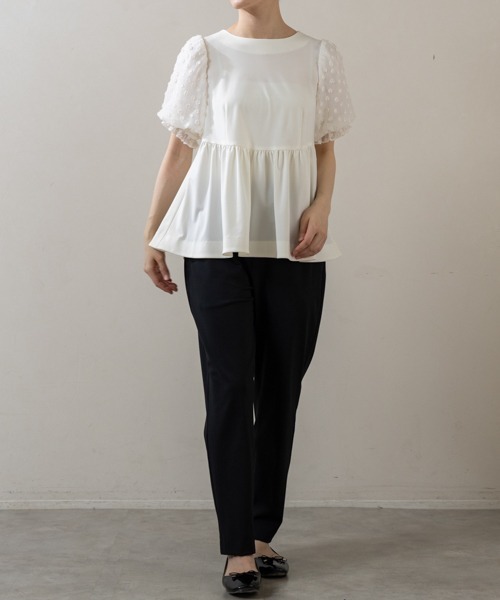 Sono(ソーノ)の「【SONO/ソーノ】【Summer Stretch】パフィブロッサムチュニックPO(Tシャツ/カットソー・レディース・ネイビー/ホワイト/ブラック・F)」の11枚目の写真