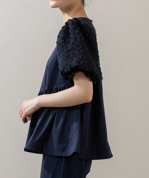 Sono(ソーノ)の「【SONO/ソーノ】【Summer Stretch】パフィブロッサムチュニックPO(Tシャツ/カットソー・レディース・ネイビー/ホワイト/ブラック・F)」の12枚目の写真