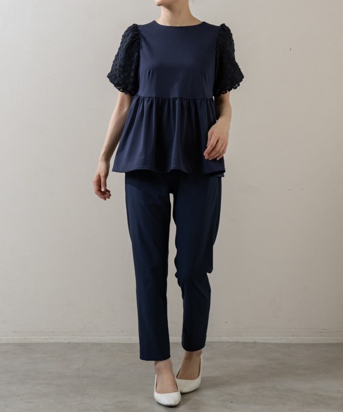 Sono(ソーノ)の「【SONO/ソーノ】【Summer Stretch】パフィブロッサムチュニックPO(Tシャツ/カットソー・レディース・ネイビー/ホワイト/ブラック・F)」の14枚目の写真