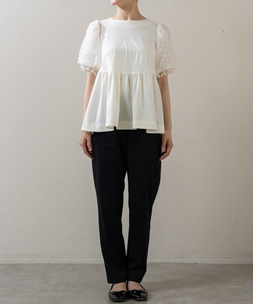 Sono(ソーノ)の「【SONO/ソーノ】【Summer Stretch】パフィブロッサムチュニックPO(Tシャツ/カットソー・レディース・ネイビー/ホワイト/ブラック・F)」の15枚目の写真