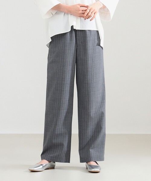 Demi-Luxe BEAMS(デミルクス ビームス)の「ポプリン ストライプ イージーパンツ(スラックス・レディース・ネイビー/グレー・38/36)」の6枚目の写真